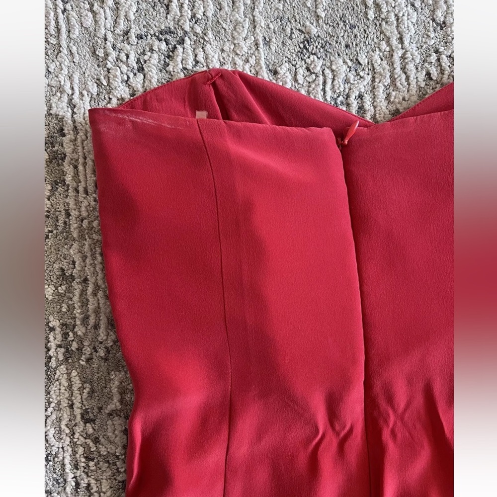 Parker Red Silk Strapless Dress Size XS - Picture 4 of 4